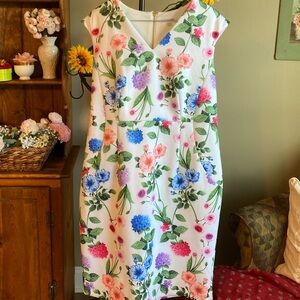 Calvin Klein Plus Size Floral Scuba Stretch Sheath Dress 16W